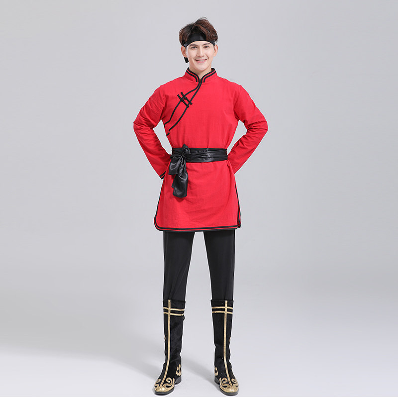 藏族舞蹈少数民族男士袍蒙族练功服 佐丽莎民族服装/舞台装