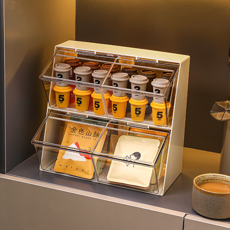 Kaman茶包收纳盒胶囊咖啡收纳架茶水间置物架办公室茶叶储物盒 - 图2