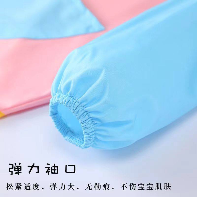 儿童画画罩衣长袖宝宝反穿衣防脏防水防油定制LOGO画室幼儿园围裙 - 图2