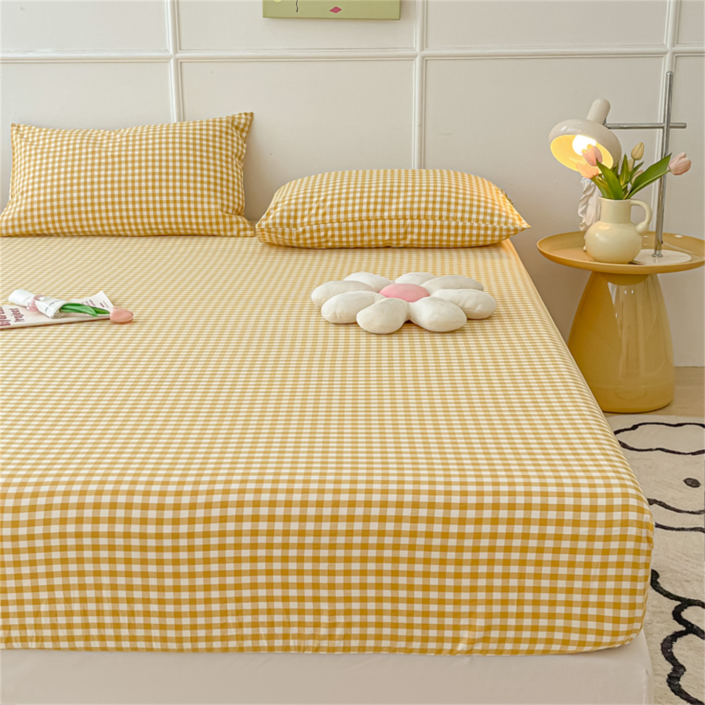 大尺寸200*220CM蝴蝶印花纯色格子磨毛床笠贴身透气床垫保护罩,淘宝优惠券,粉丝福利购,淘宝优惠卷