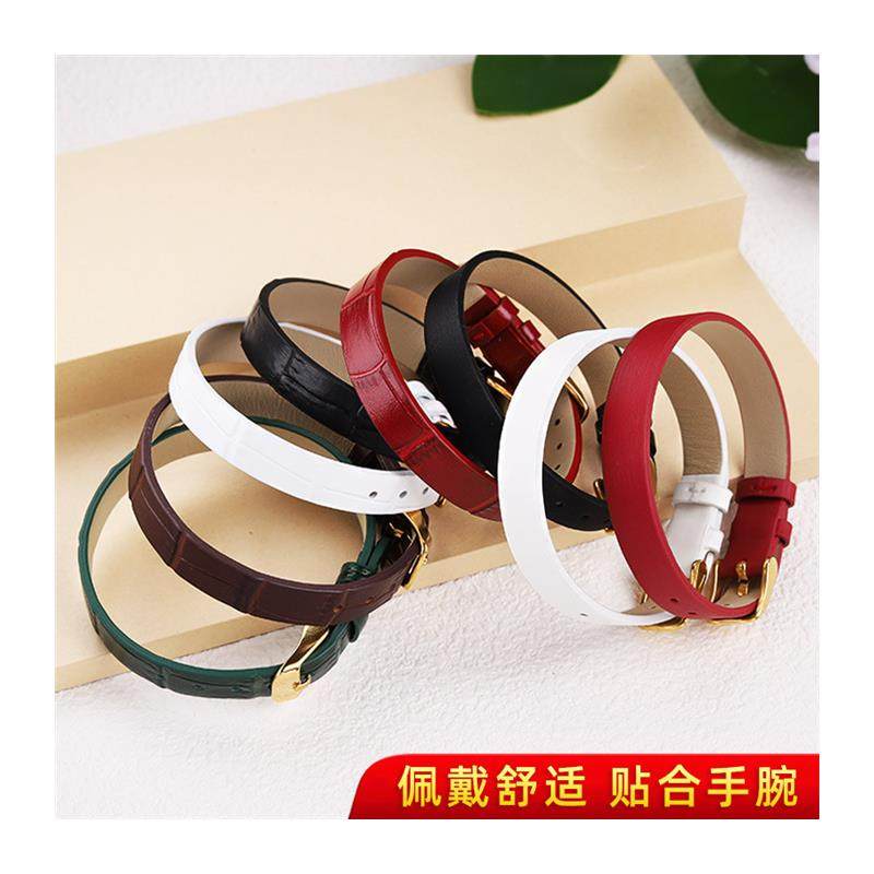 翡翠珠宝手绳女士小尺寸真皮x表带黄金八宝罗盘绢丝一条过表链定 - 图3