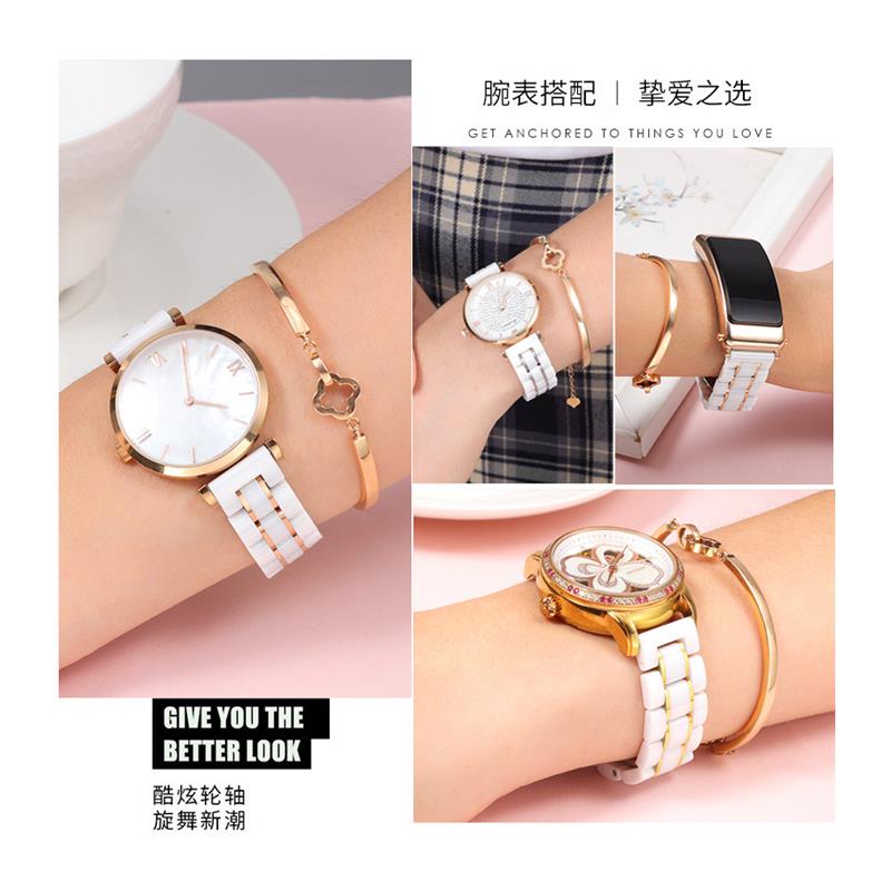 原装适用间陶瓷手表带女玫瑰金色表链卡西欧dw飞亚达阿玛尼罗西尼 - 图3