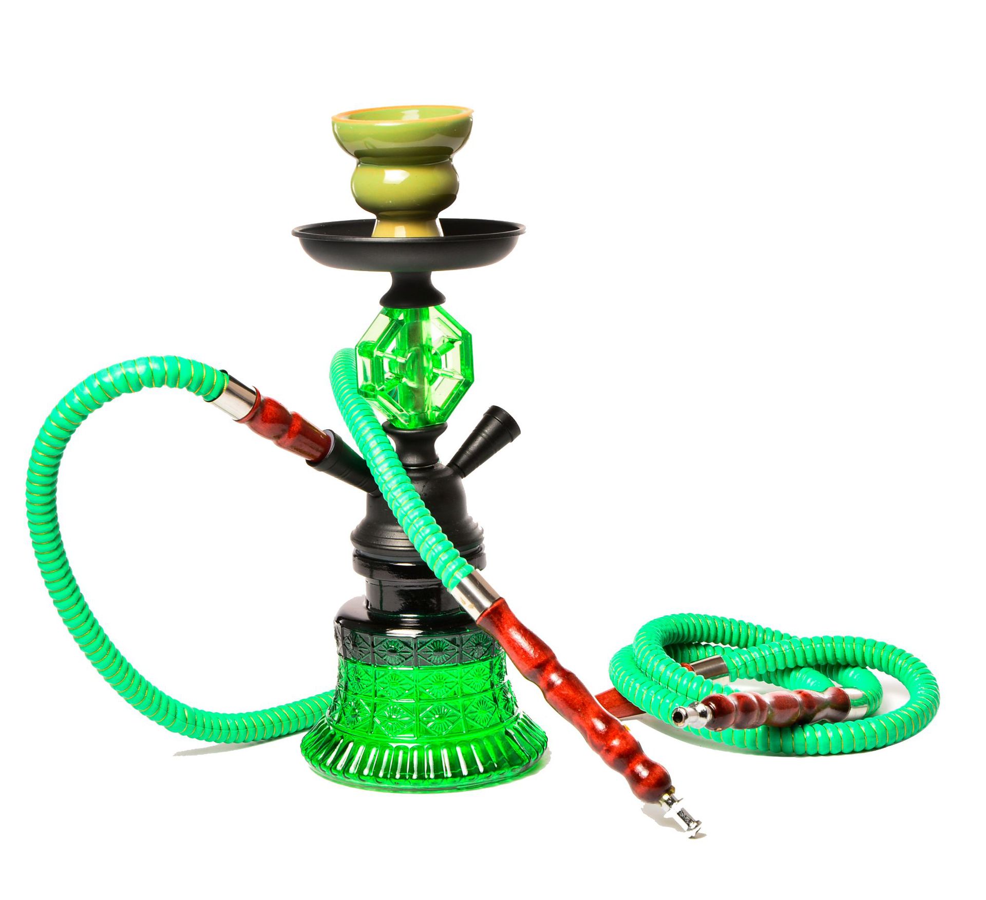 阿拉伯水烟现货双管小号水烟壶 玻璃烟具配件跨境全套hookah - 图2