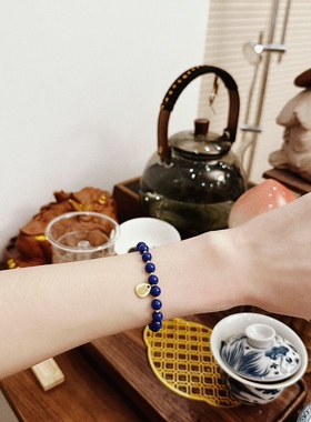 叶优里独家天然7A收藏级青金石帝王青扎基拉姆手链S925吊坠无白金