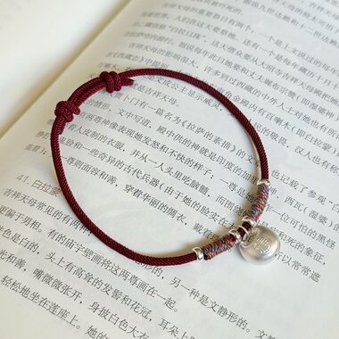 26新年好运吉祥胖福红绳手链手工红绳新中式手链本命小马纯银S925