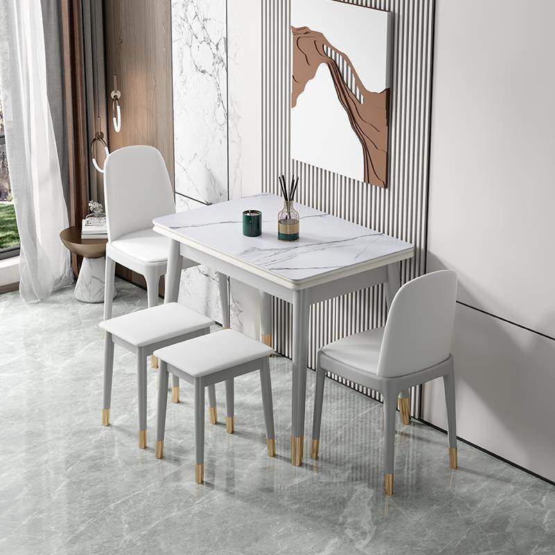 【香港包邮】可折叠式小户型岩板餐桌椅组合现代轻奢伸缩实木家用,淘宝优惠券,粉丝福利购,淘宝优惠卷