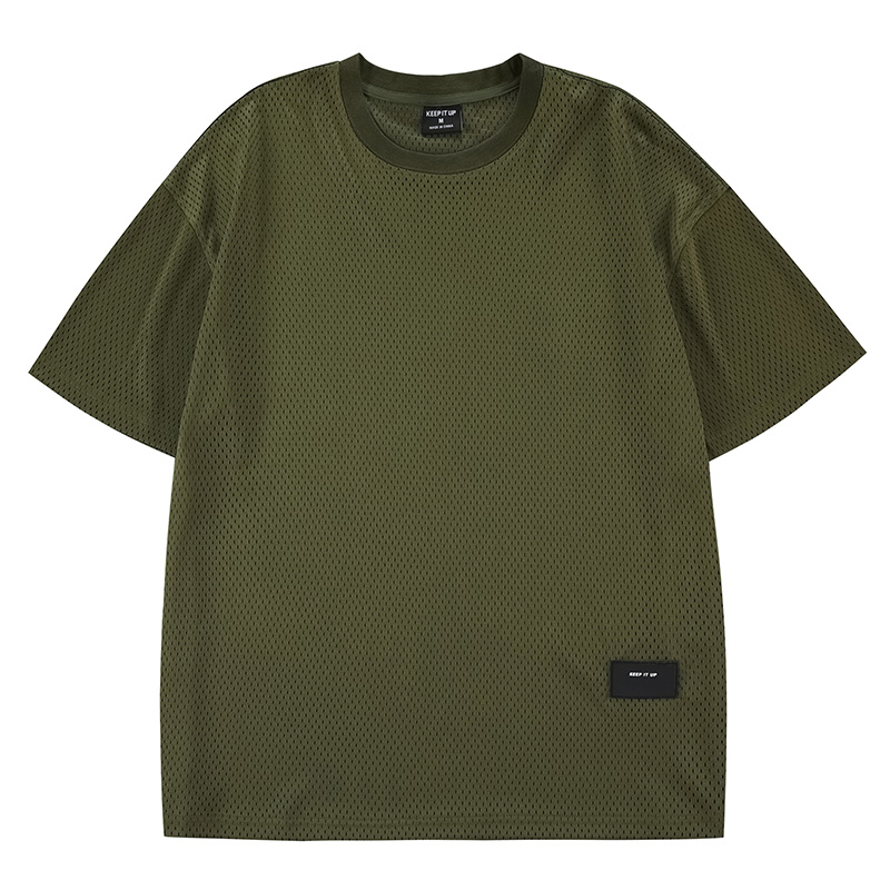 男士夏季运动健身衣网眼休闲宽松速干t恤大码短袖半袖镂空薄款 - 图3