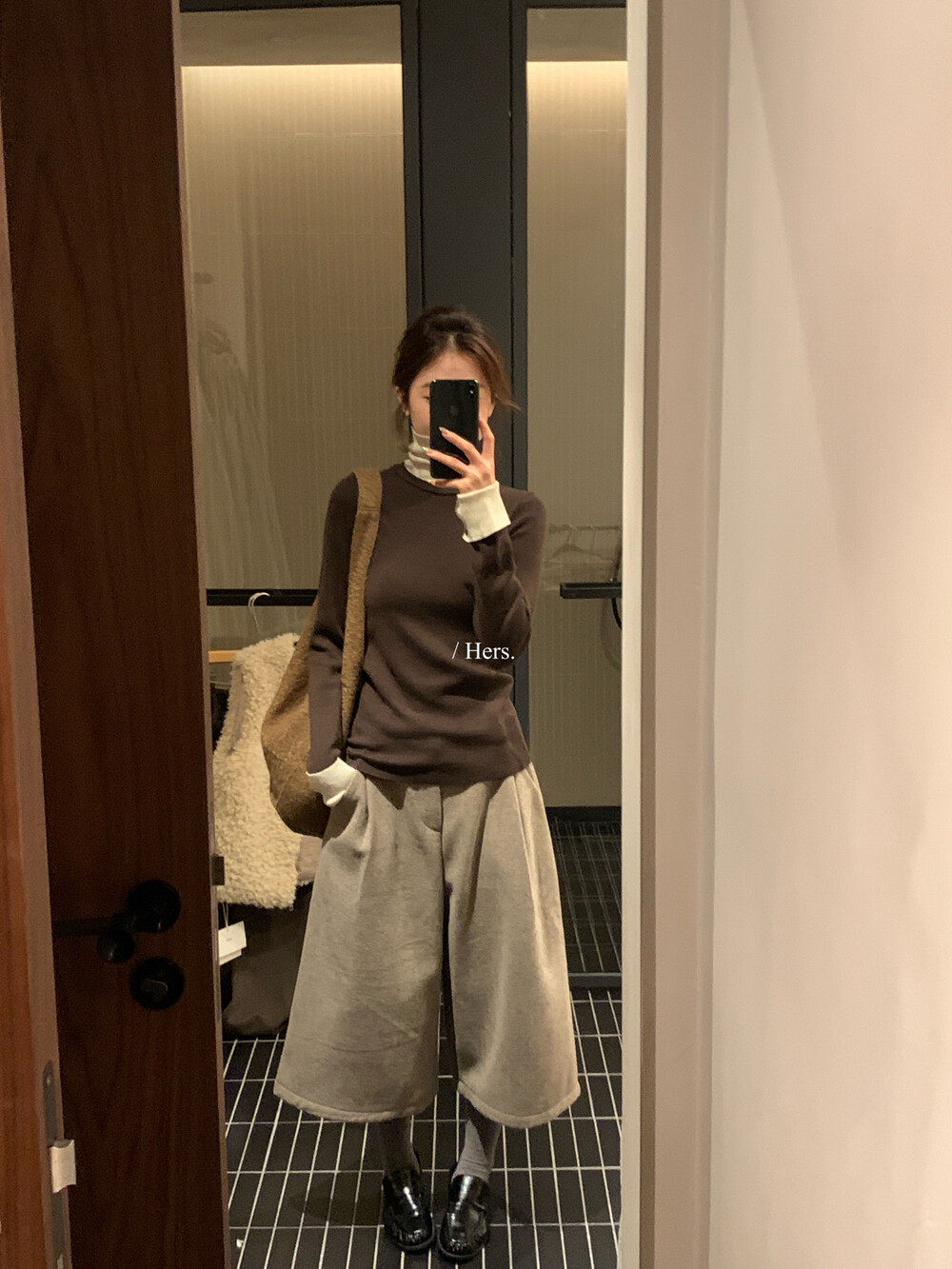 Hers韩标！冬新款简约博主调性日常百搭毛呢加绒加厚七分裤92731,淘宝优惠券,粉丝福利购,淘宝优惠卷