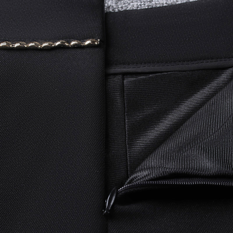 钉珠2021春秋新款高腰黑色半身裙 佐帕莎半身裙