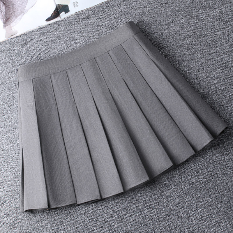 黑色西装2021秋冬新款a字裙百褶裙 佐帕莎半身裙