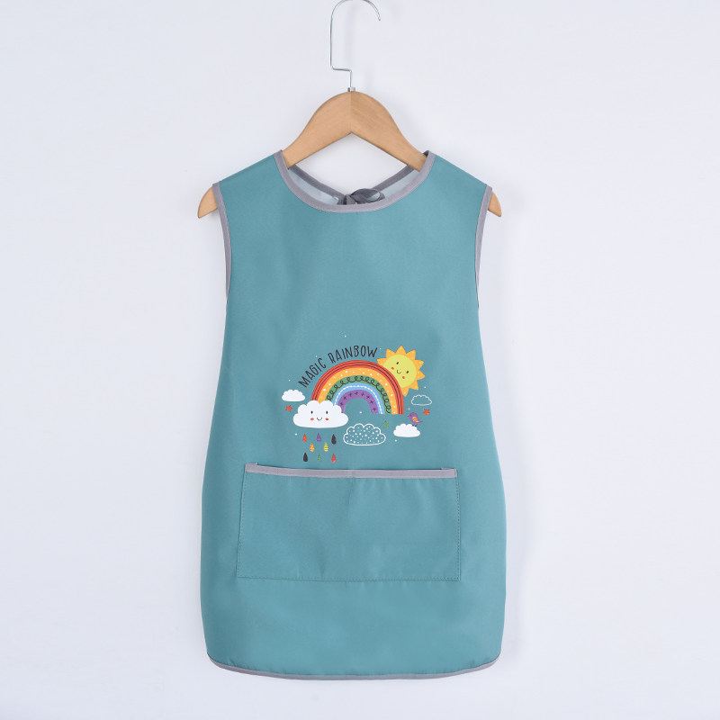 婴儿防水防污辅食围兜大童画画衣加长夏季围裙薄款女孩无袖美术衣,淘宝优惠券,粉丝福利购,淘宝优惠卷
