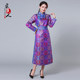蒙古服装女长款传统蒙古袍手工盘扣蒙古族舞蹈演出服少数民族服饰
