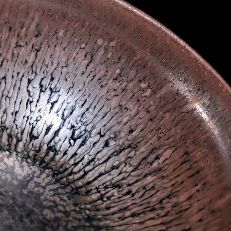 Lot.1619 Firewood-fired unique product | Gold and blue hair-shaped mouth-shaped built-in master cup, wabi-sabi cup, original mineral tea set