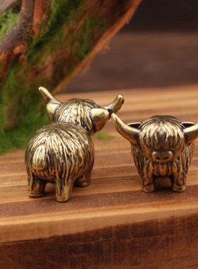 可爱牛牛摆件铜牛小牦牛公牛假山花盆微观造景动物摆设装饰品礼品