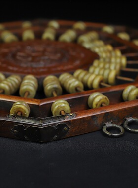 仿古红木算盘摆件白玉八卦老算盘八方来财怀旧老物件招财玄关礼品