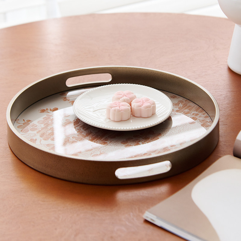 HOPPEN HOUSE/赫本家托盘收纳轻奢香薰托盘桌面收纳盘圆形中国风,淘宝优惠券,粉丝福利购,淘宝优惠卷