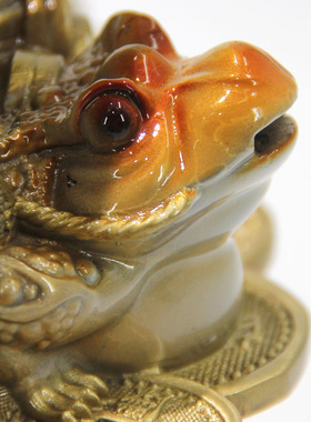 慈风阁黄铜招财金蟾客厅书房摆件