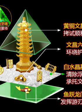 慈风阁原创文昌金字塔书桌房摆件