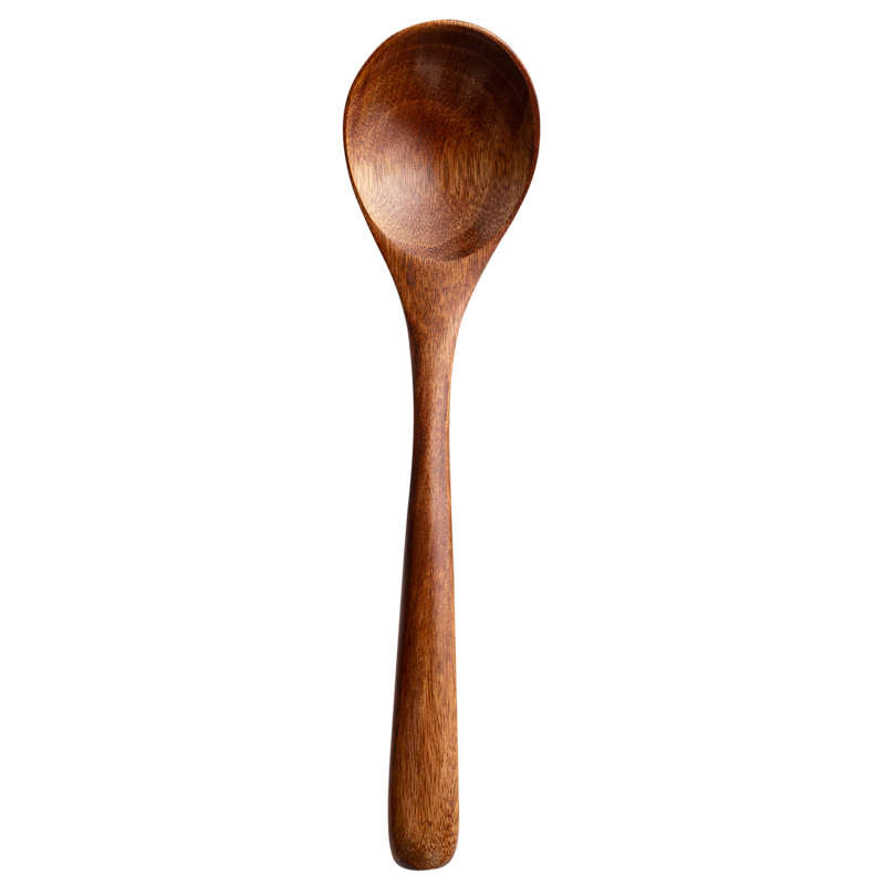 米立风物实木汤勺大号盛汤家用木质小饭勺稀饭勺长柄喝汤用木勺子-图3