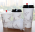 Thickened disposable milk tea cup soy milk coffee paper cup hot and cold drink juice packaging cup with lid 500ml
