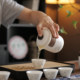 Outdoor camping white porcelain ink quick cup light luxury portable one pot four cup teapot travel tea set storage bag
