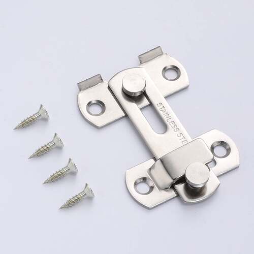 门锁免打孔不锈钢搭扣门栓卡扣插销推拉门专用门销卫生间简易锁扣 - 图3