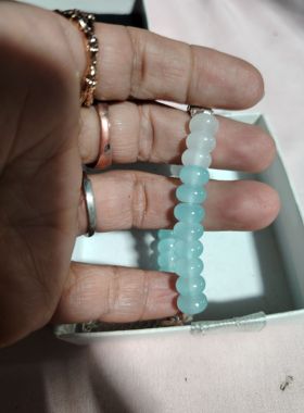 8mm新款麦穗银色合金镀银玻璃算盘珠手链百搭多种颜色女手串爆款