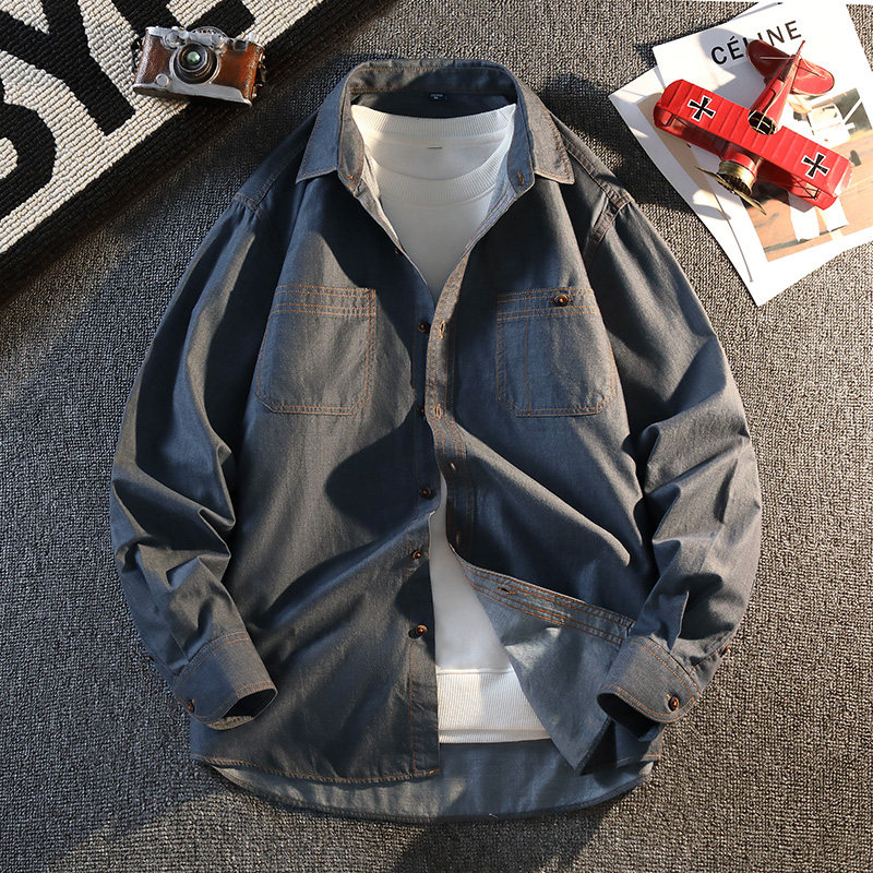 春季潮流宽松长袖衬衫12岁男孩青少年中学生14大童16牛仔衬衣外套,淘宝优惠券,粉丝福利购,淘宝优惠卷