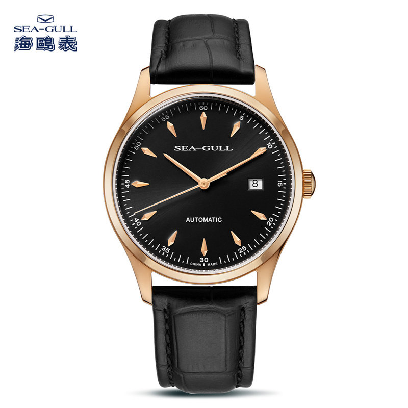 Seagull海鸥手表时尚商务单历皮带男表自动机械表D519.447