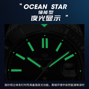 正品海鸥表男表防水潜水全自动机械表海洋之星陶瓷男士手表1201