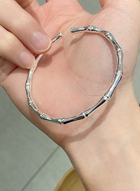 足银999.9竹节纯银手镯