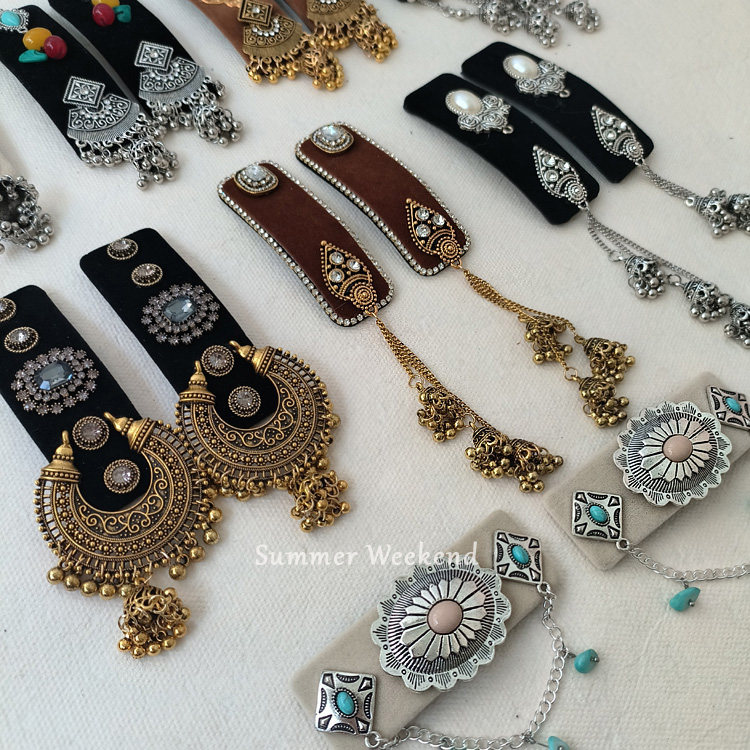 蒙古民族风发饰古风 藏式手工发夹 易梦玲同款边夹流苏发夹 铃铛,淘宝优惠券,粉丝福利购,淘宝优惠卷