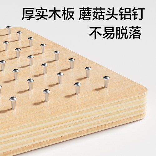 儿童蒙氏几何钉子板教具中大班数学区材料幼儿园早教益智图形玩具-图1