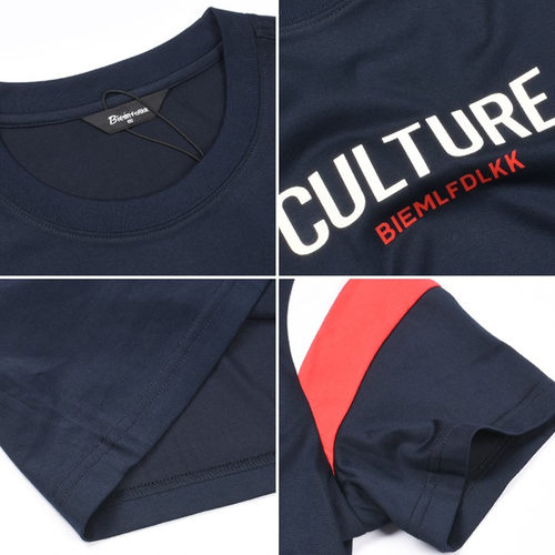 BIEM.L.FDLKK比音勒芬男装正品夏季新款纯色条纹休闲短袖T恤清仓 - 图1