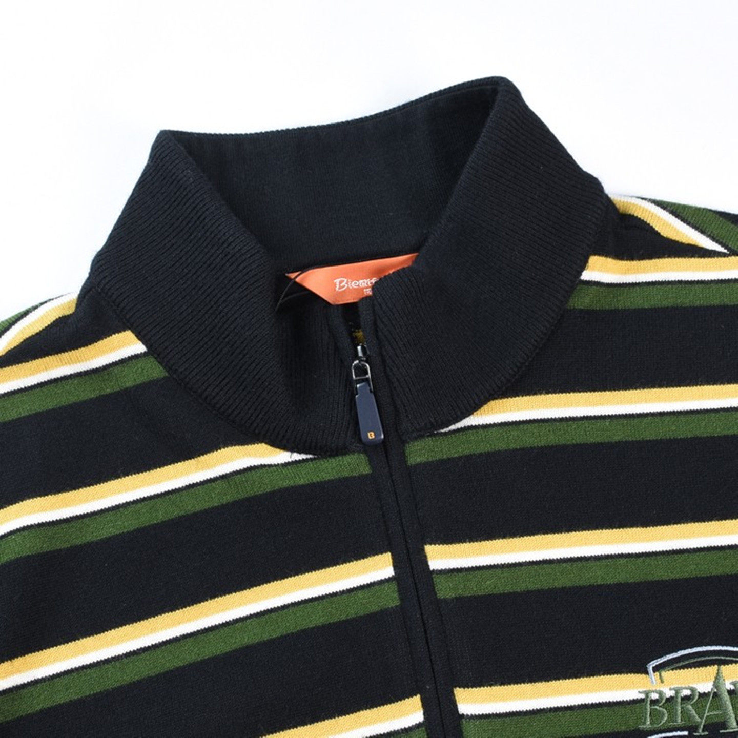 BIEM.L.FDLKK比音勒芬正品男装 秋冬羊毛羊绒条纹保暖长袖针织衫 - 图1