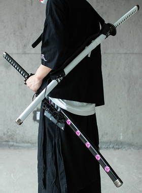 配件单刀背带死侍cos皮质武士道居合道挂腰带皮套刀可以背在后背