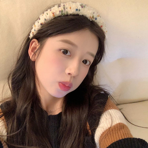 曲奇点点~彩色毛线手工绕织发箍撞色气质百搭网红压发头箍发饰品 - 图1