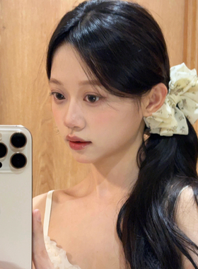 漫花少女！法式复古碎花蝴蝶结香蕉夹增高马尾夹独特漂亮发饰竖夹