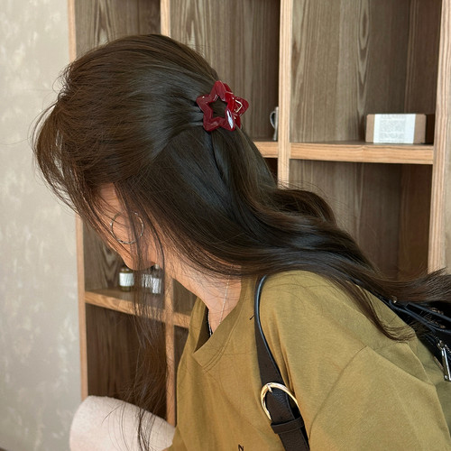mini star！小号星星抓夹半扎盘发鲨鱼夹后脑勺发抓百搭气质发饰 - 图3