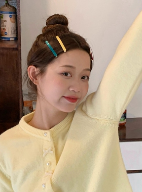 可爱少女心彩色波浪豆豆发夹