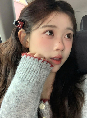 miss米妮！可爱波点蝴蝶结抓夹小号刘海夹发抓前额碎发夹子边夹女