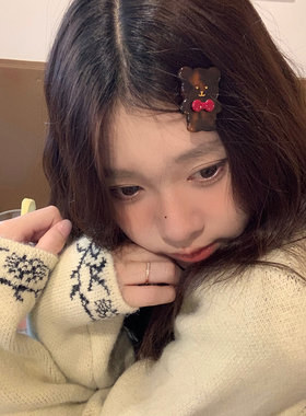 糖浆小熊！质感醋酸发夹可爱少女心刘海夹发卡边夹碎发夹子发饰品