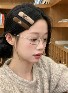 杏仁奶茶~1对装 咖色系波点蝴蝶结发夹甜美百搭刘海夹前额侧边夹