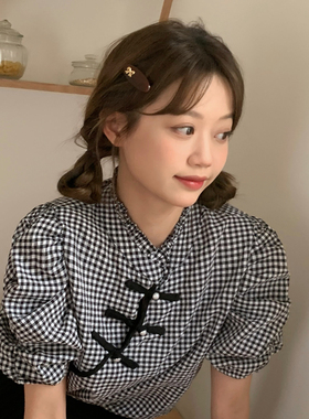 法式少女心金属蝴蝶结发夹甜美复古边夹发卡碎发刘海夹侧边发饰品