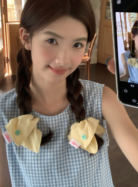 mini size！可爱波点发绳迷你小号方巾发圈大肠圈百搭少女感发饰