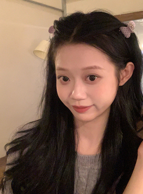 温柔波点碎花小号抓夹镶钻刘海夹发抓前额碎发夹子韩系半扎盘发夹