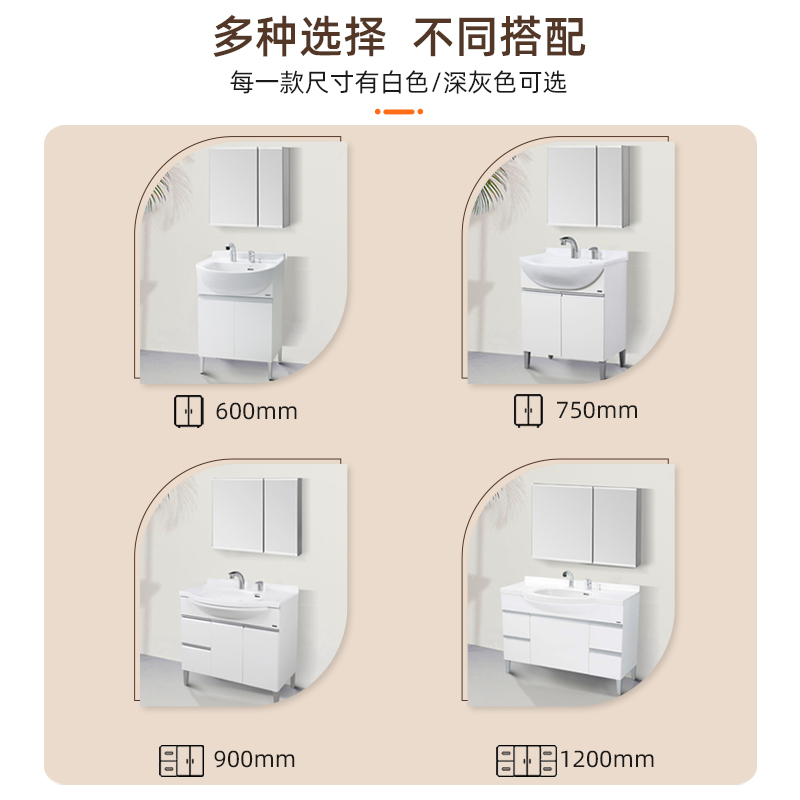 TOTO浴室柜组合LDSW601K落地式大肚台盆柜洗手洗脸小户型宠物洗澡 - 图2