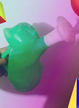 80s复古玩具绿猫水壶中古摆件vintage老物件收藏古董