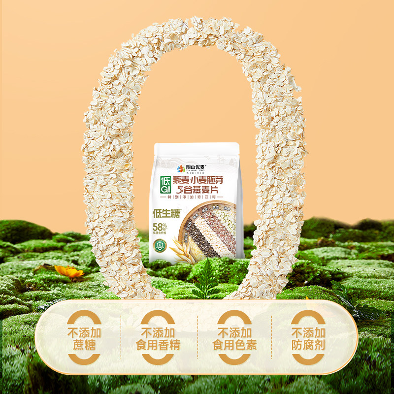 阴山优麦低GI藜麦小麦胚芽纯燕麦片营养早餐代餐冲饮即食裸燕麦片 - 图2