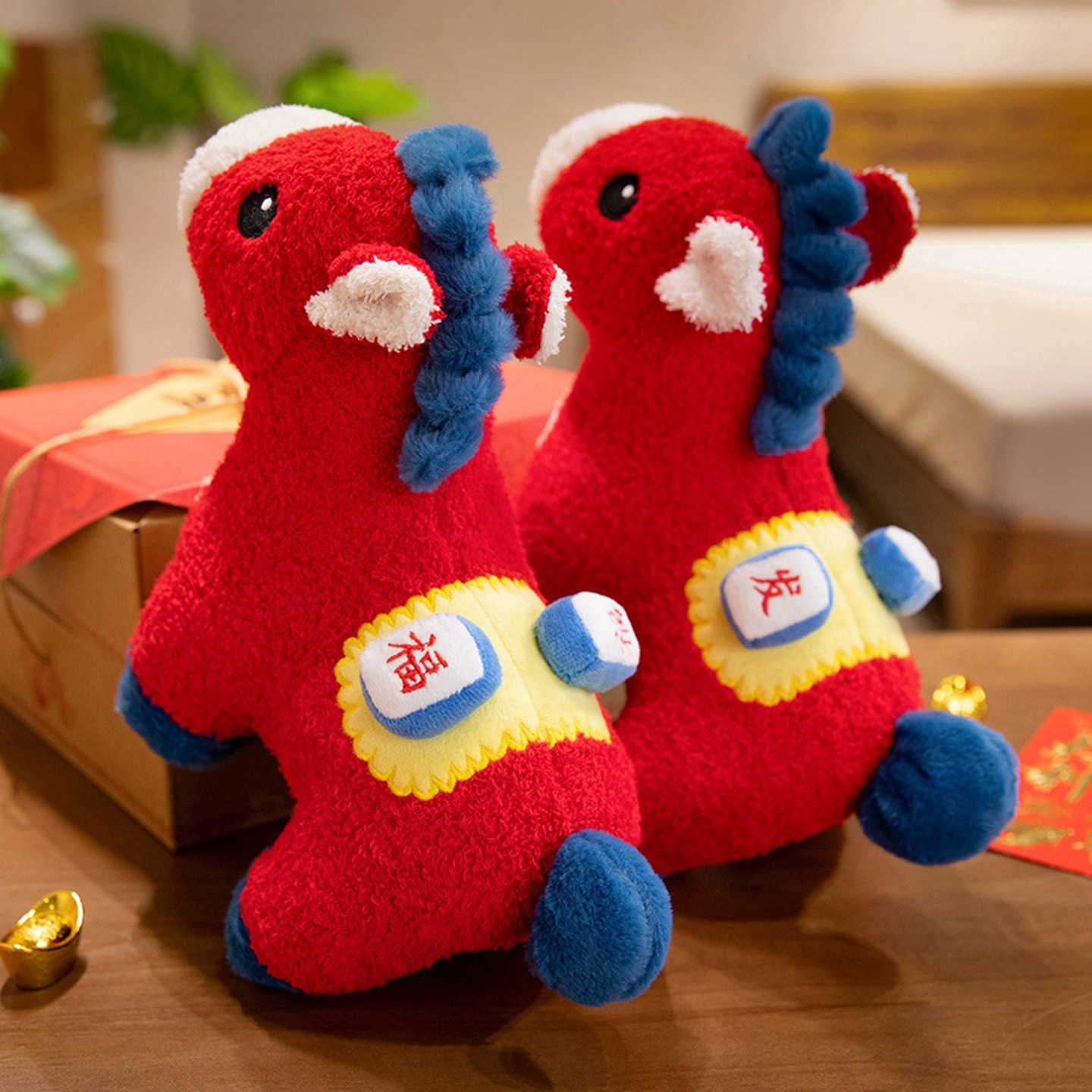 小马玩偶马年吉祥物公仔儿童新年礼物毛绒装饰摆件年会礼品送员工,淘宝优惠券,粉丝福利购,淘宝优惠卷